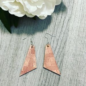 Rose Gold Wooden Earrings